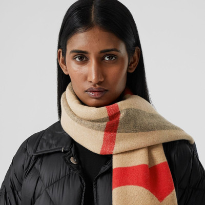 Burberry Reversible Check and Logo Cashmere Scarf outlook