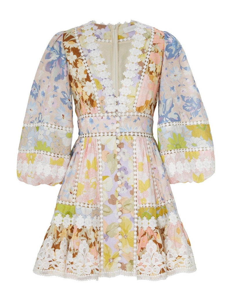 Zimmermann POP TRIMMED MINI DRESS - 1532DSS244SPLI | REVERSIBLE