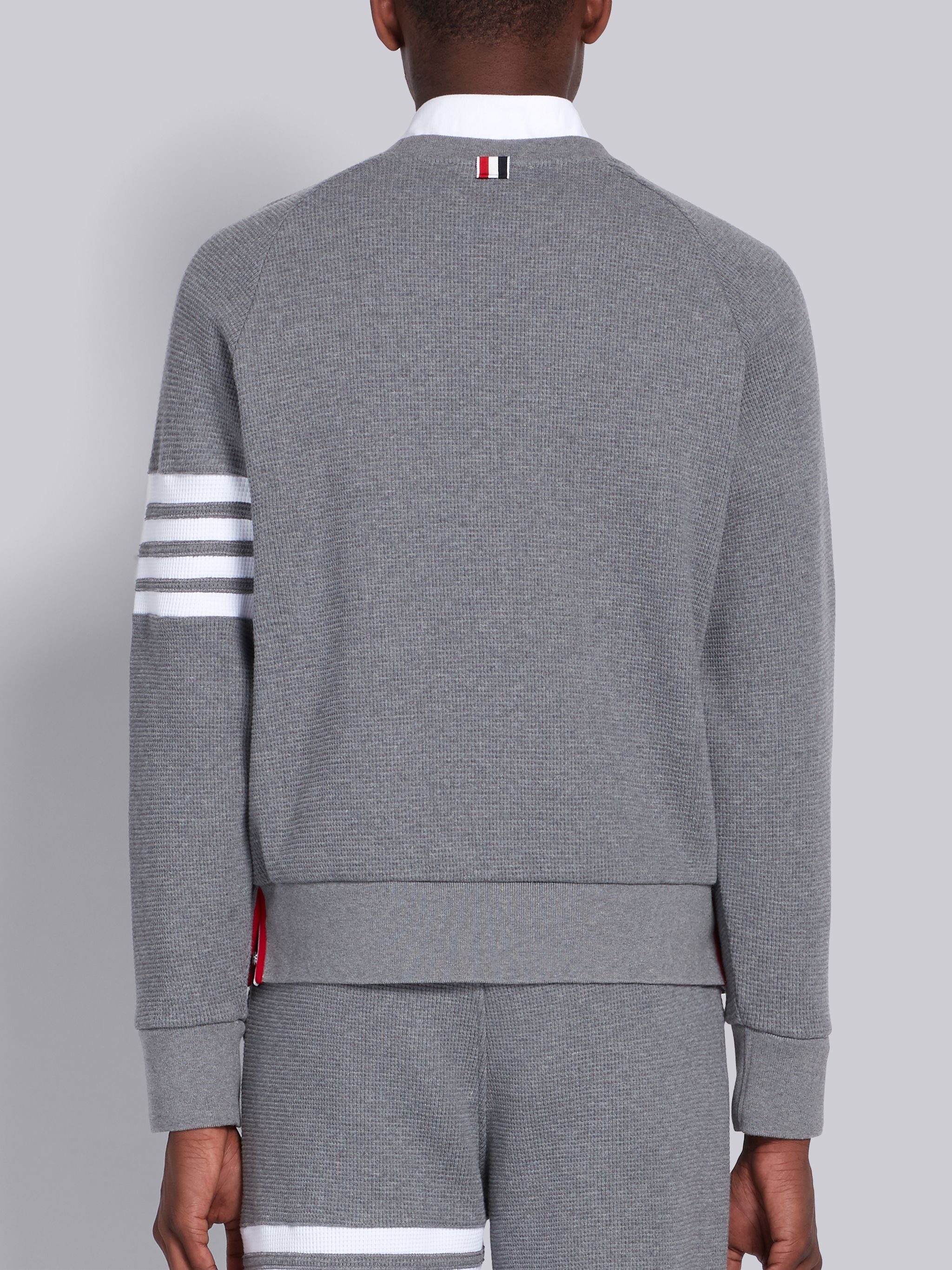Medium Grey Raglan Sleeve 4-Bar Sweatshirt - 3