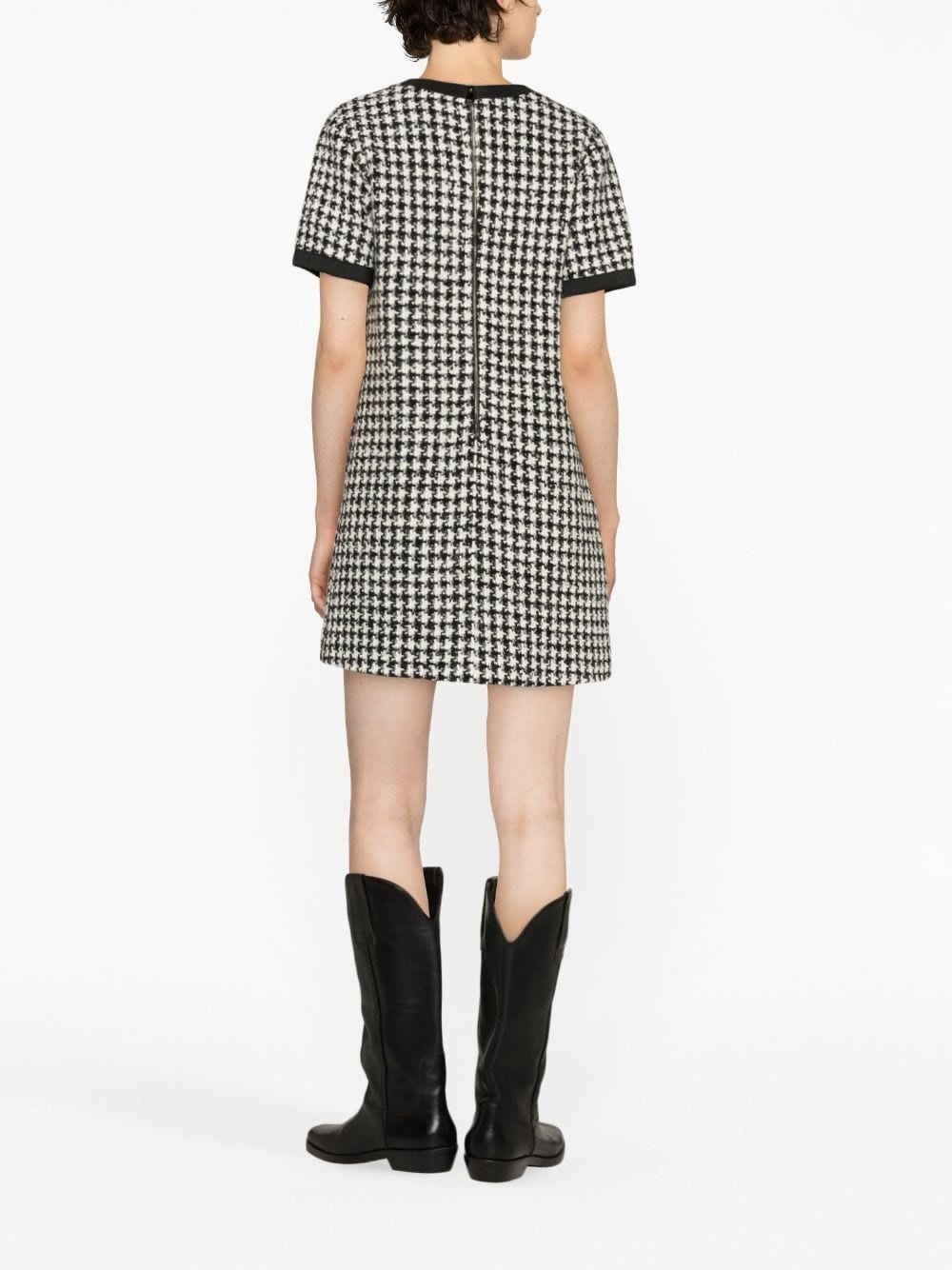houndstooth bouclé minidress - 4