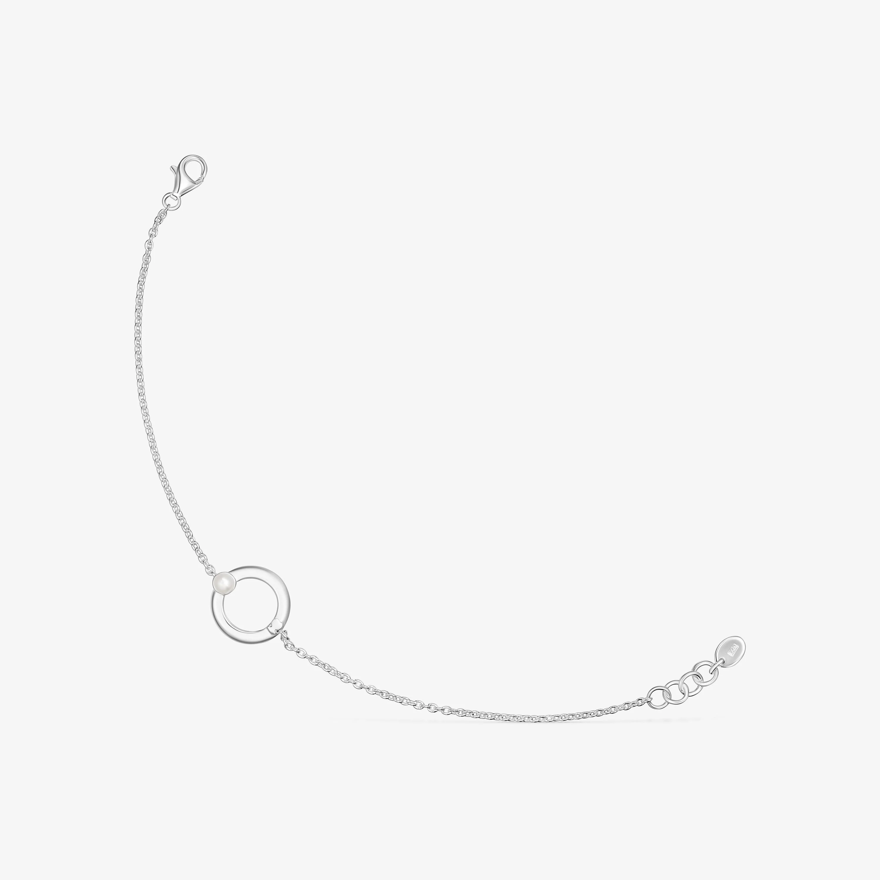 Silver TOUS Fellow Bracelet with a pearl and bear - 1