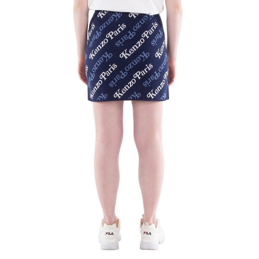 Kenzo Intarsia-Knit Logo Skirt - 5