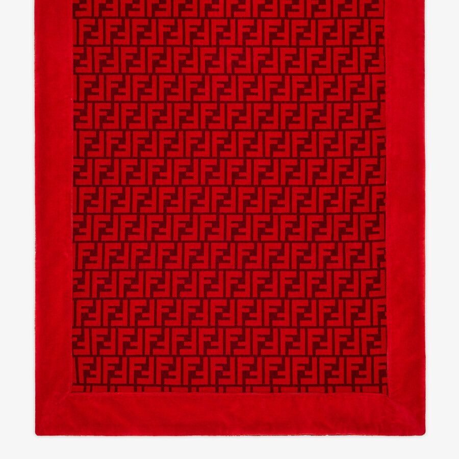 Red cotton beach towel - 3