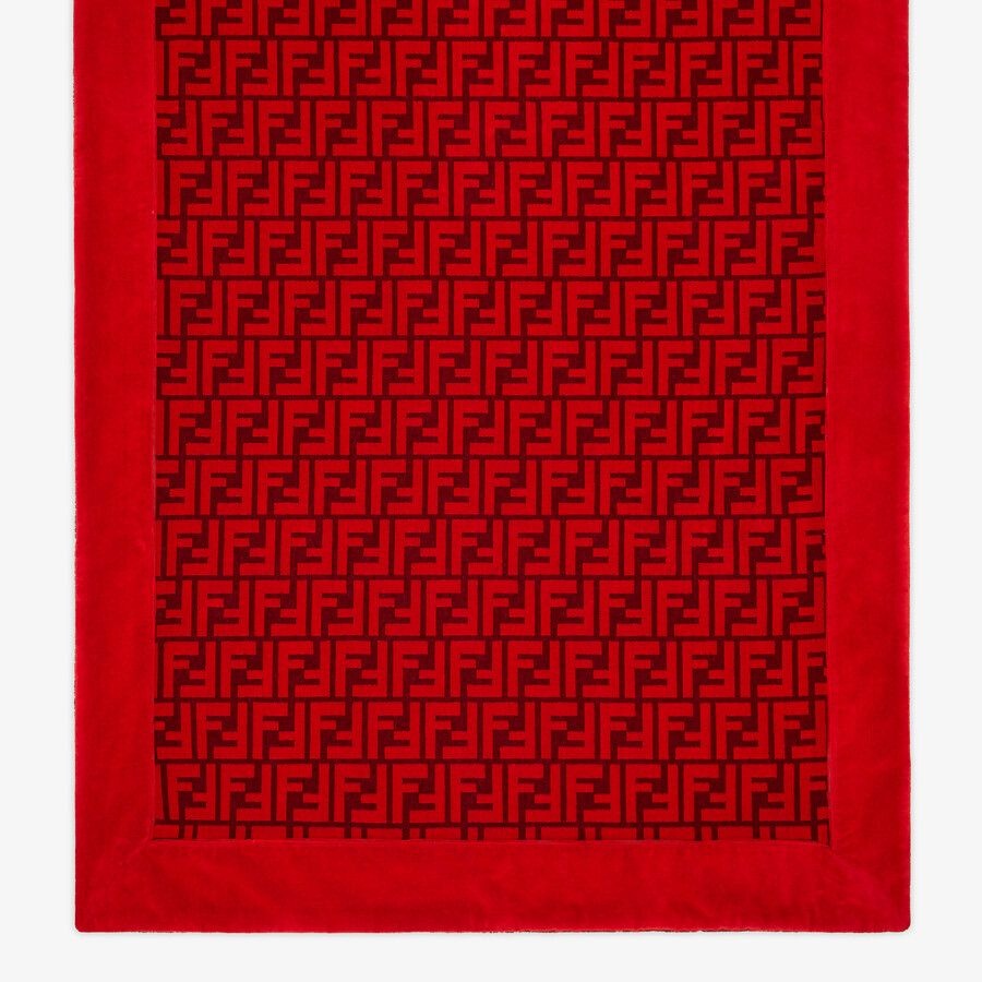 Red cotton beach towel - 3