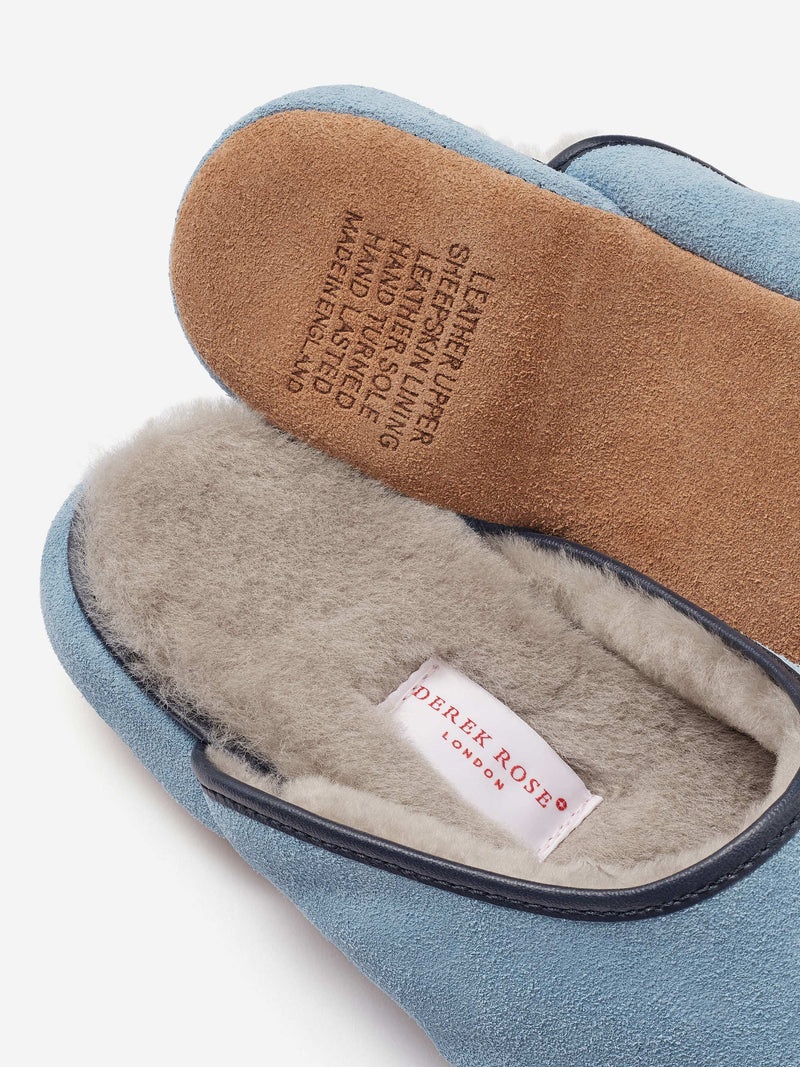 Women's Mule Slippers Imogen Suede Sheepskin Blue - 2