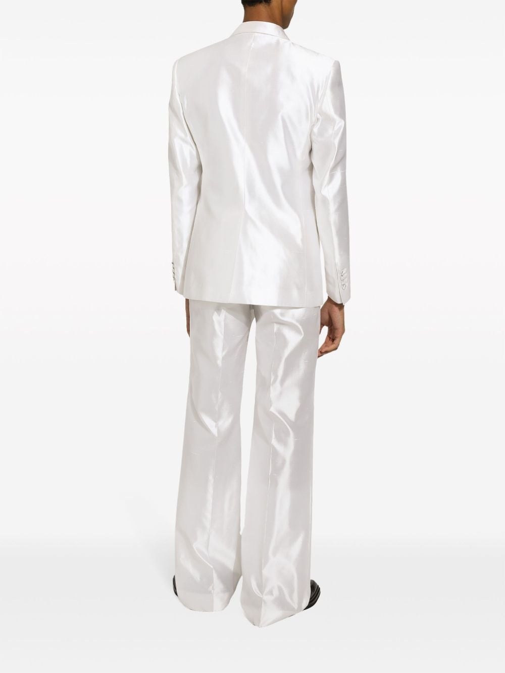 straight-leg silk tailored trousers - 4