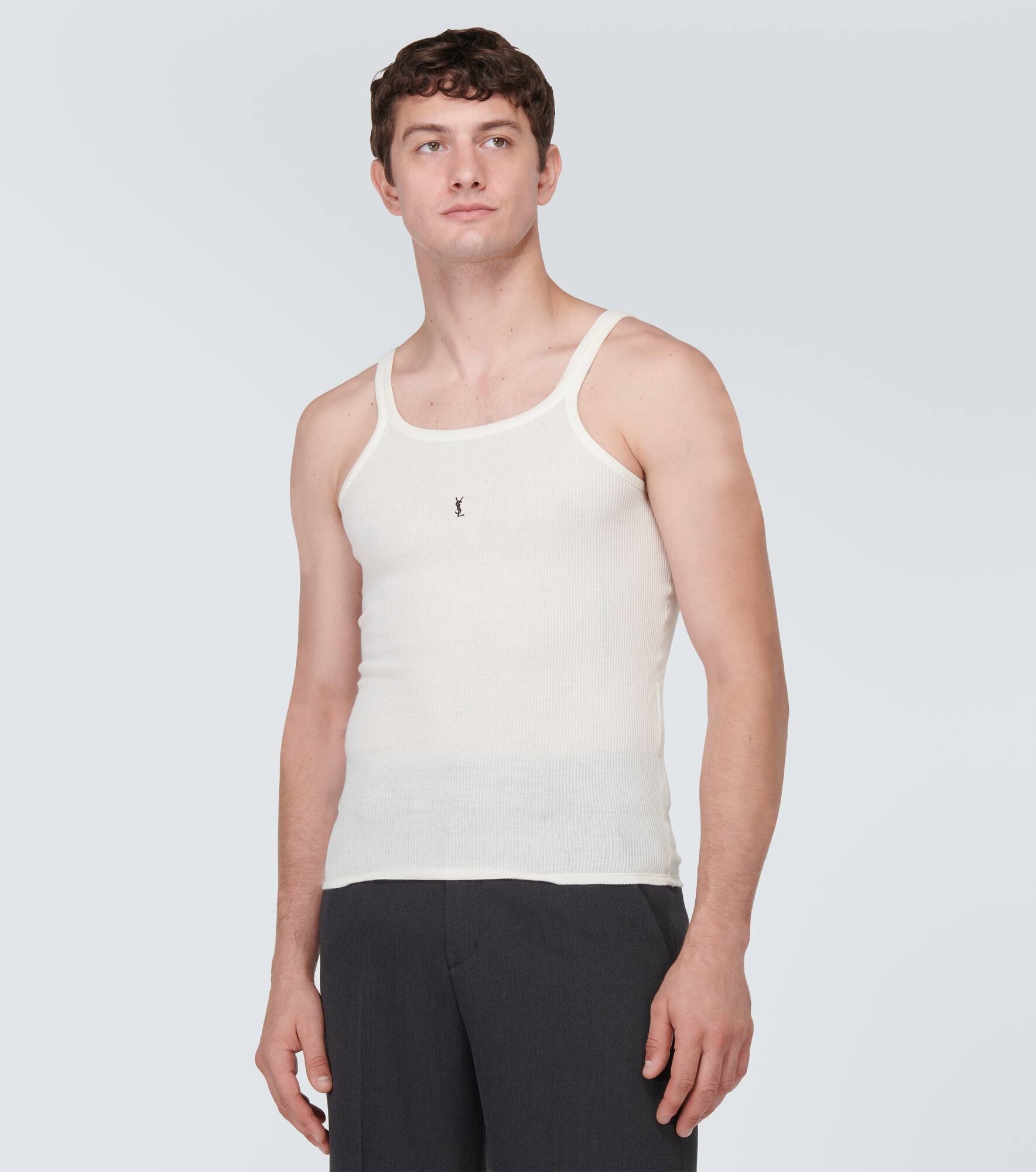 Logo cotton jersey tank top - 3