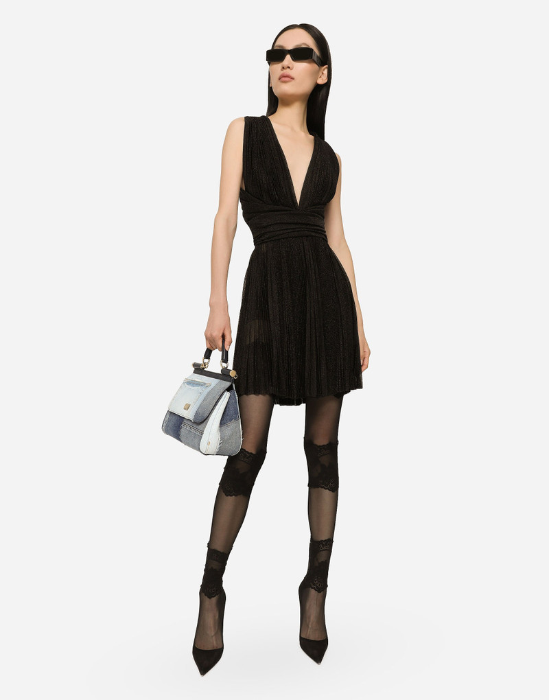 Dolce & Gabbana Short pleated lurex mesh dress outlook