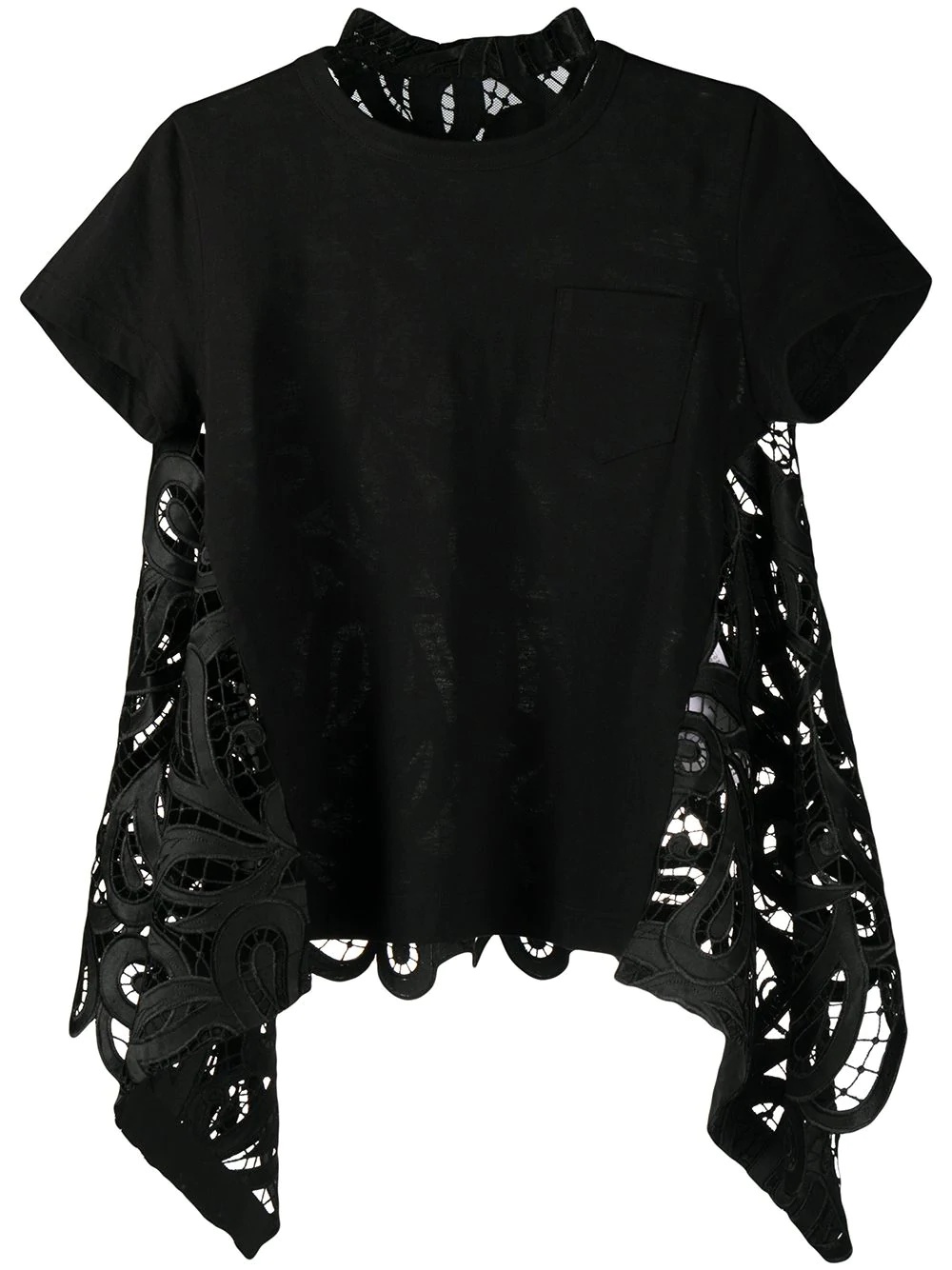 lace panelled T-shirt - 1