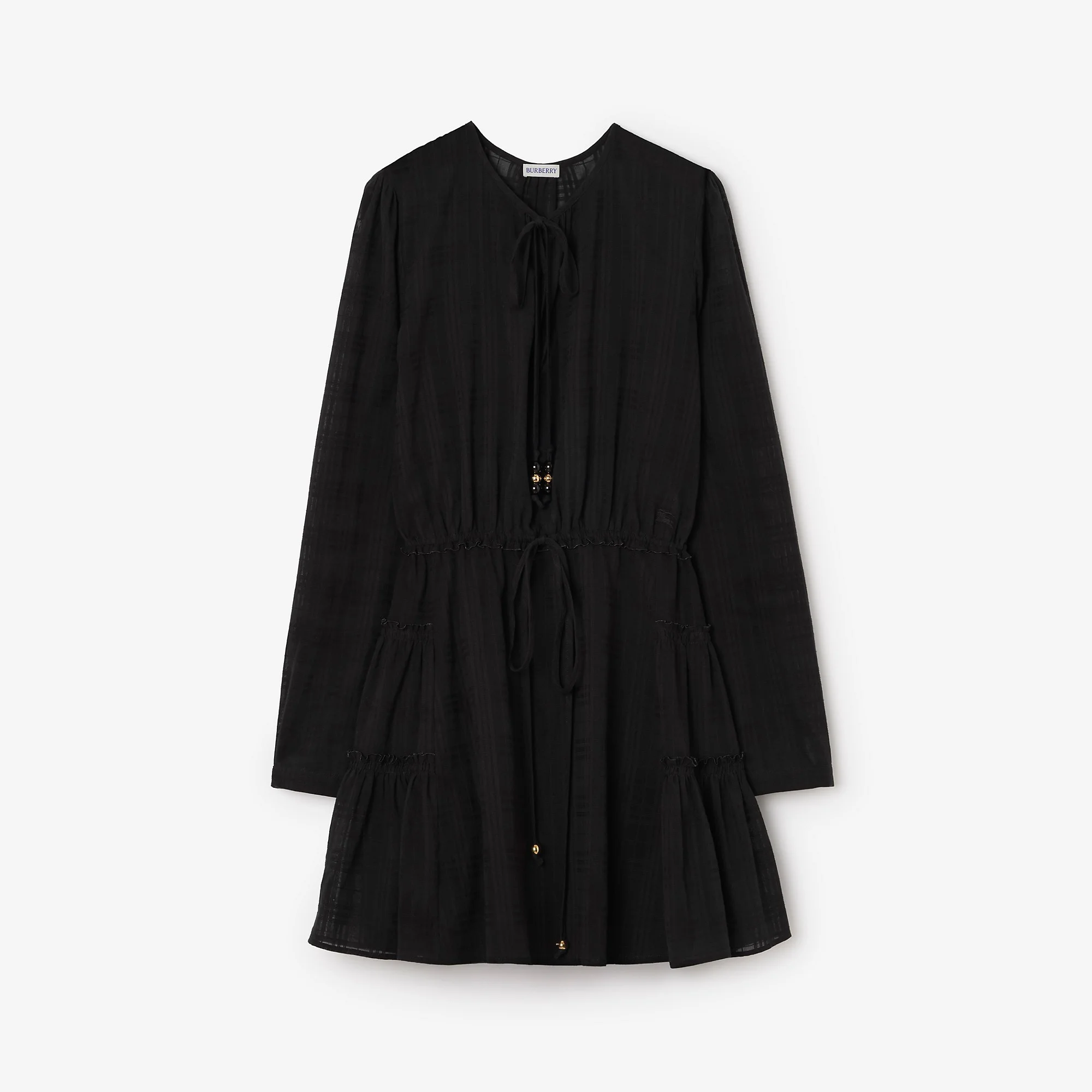 Check Cotton Voile Dress - 1