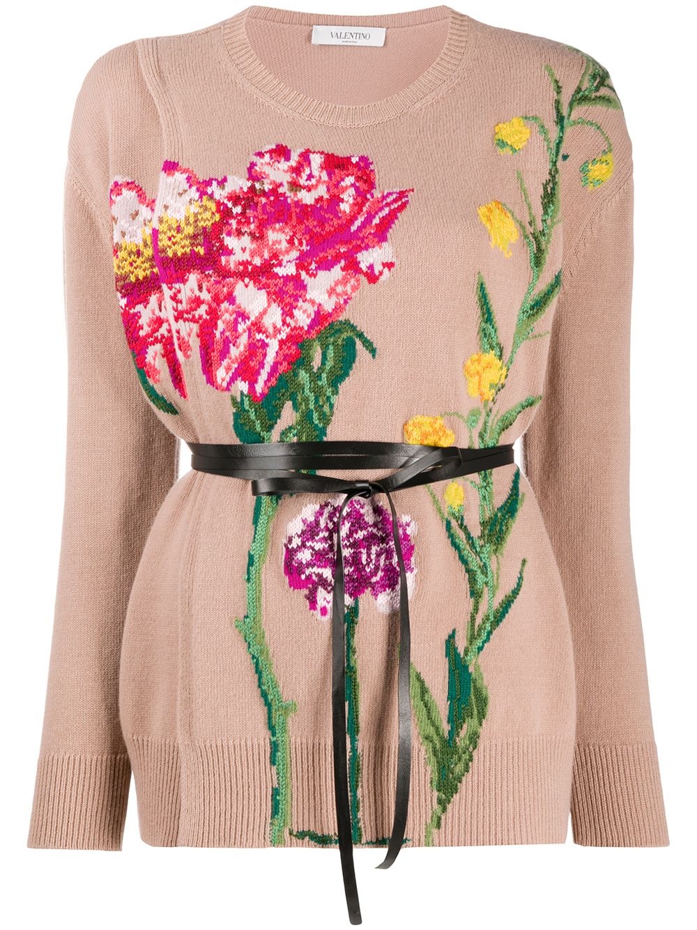 floral-embroidered jumper - 1