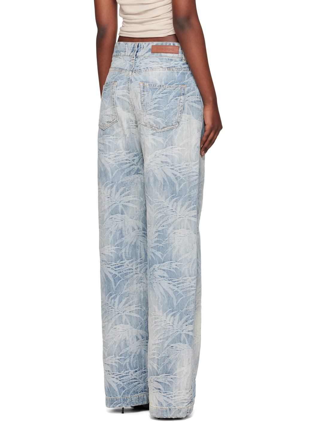 Blue Palms Jacquard Loose Jeans - 3