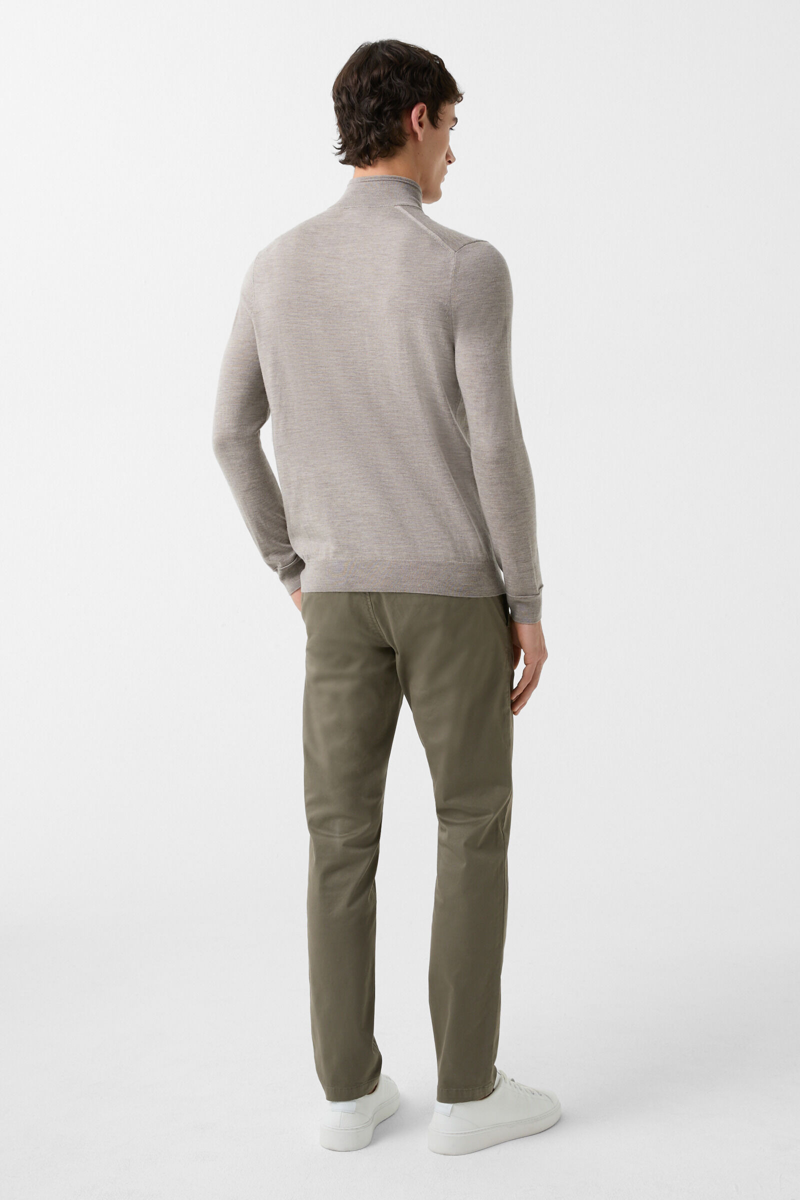 Ouri Half-zippered sweater in Beige - 3