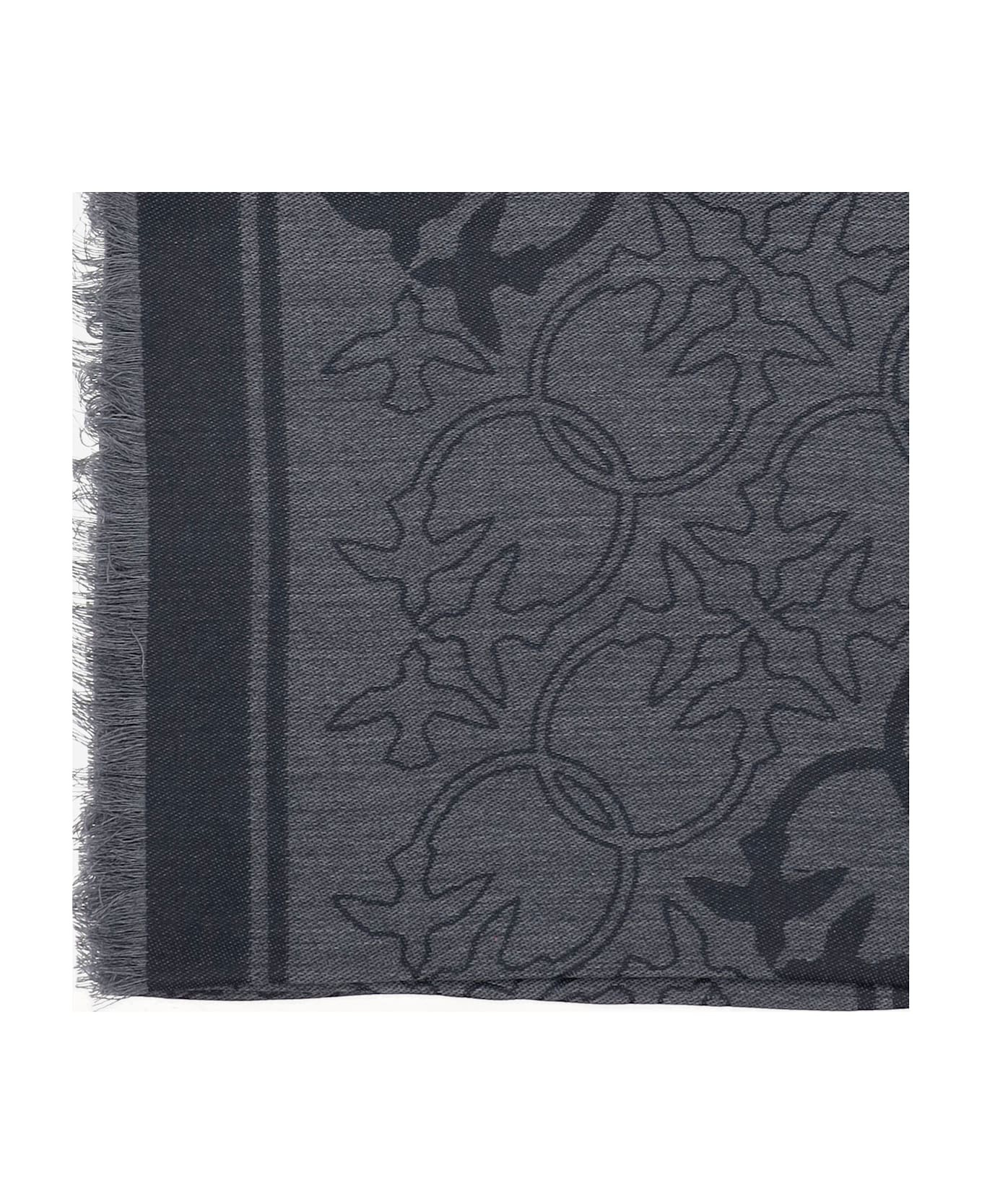 Viscose Blend Scarf With Love Birds Motif - 2