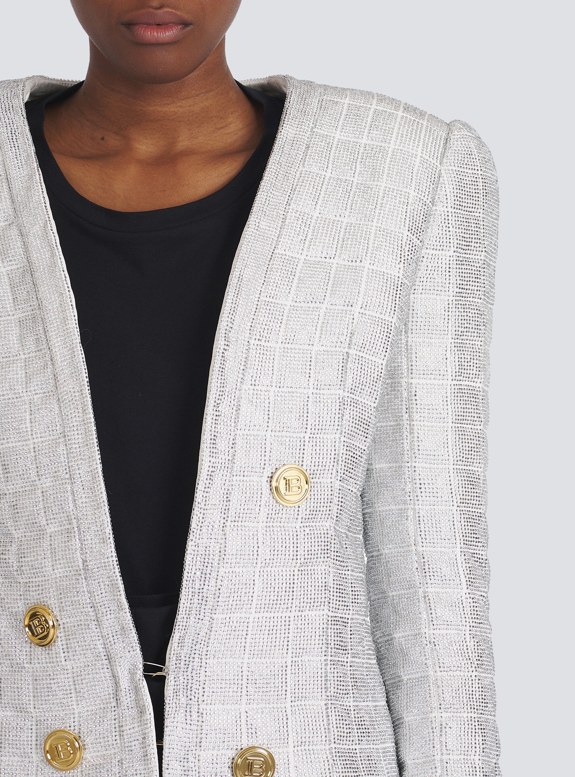Quilted jacket with strass - 7