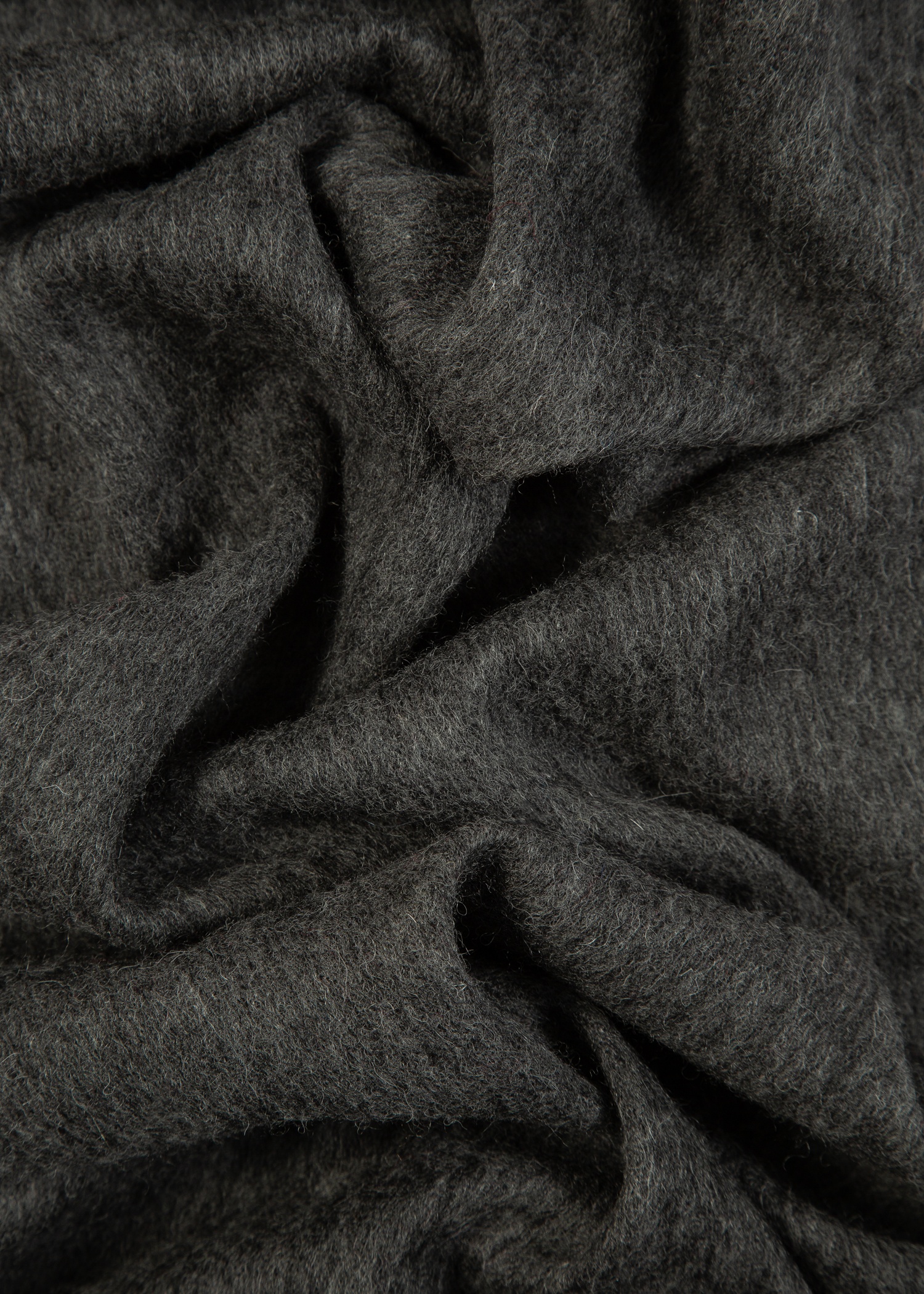 Charcoal Grey Lambswool Zebra Scarf - 3