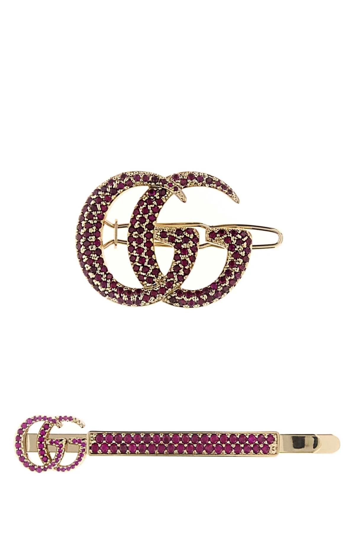 Gucci Women Platinum Metal Hair Clips Set - 1