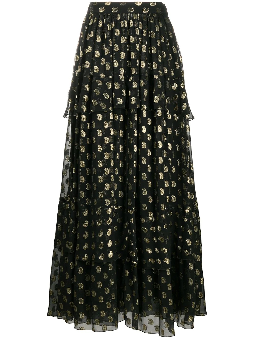 polka dot print tiered maxi dress - 1