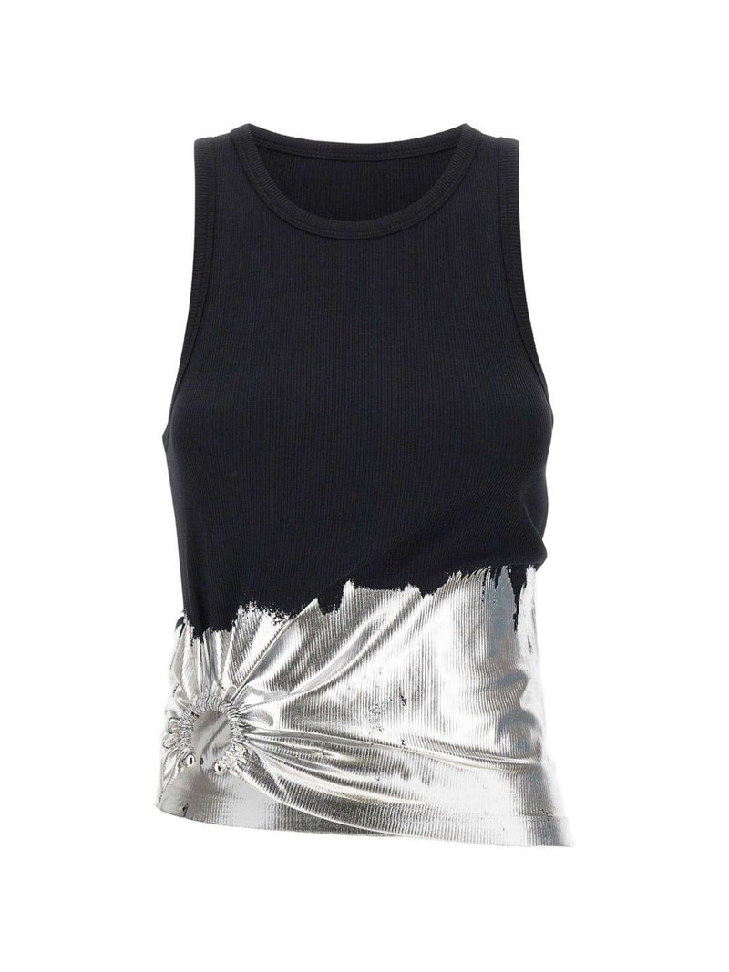 foil-finish asymmetric tank top 1
