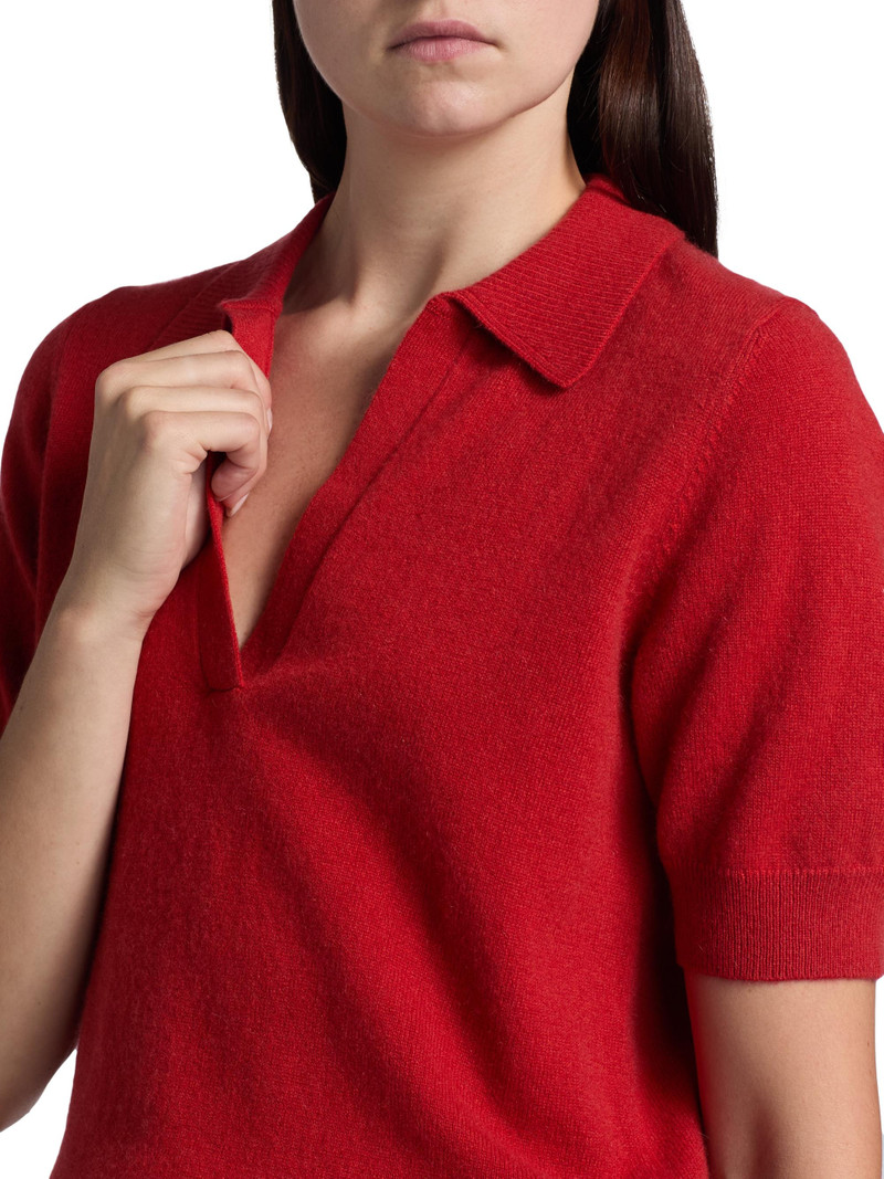 Women's Louise Cashmere Polo Sweater - Sundried Tomato 6