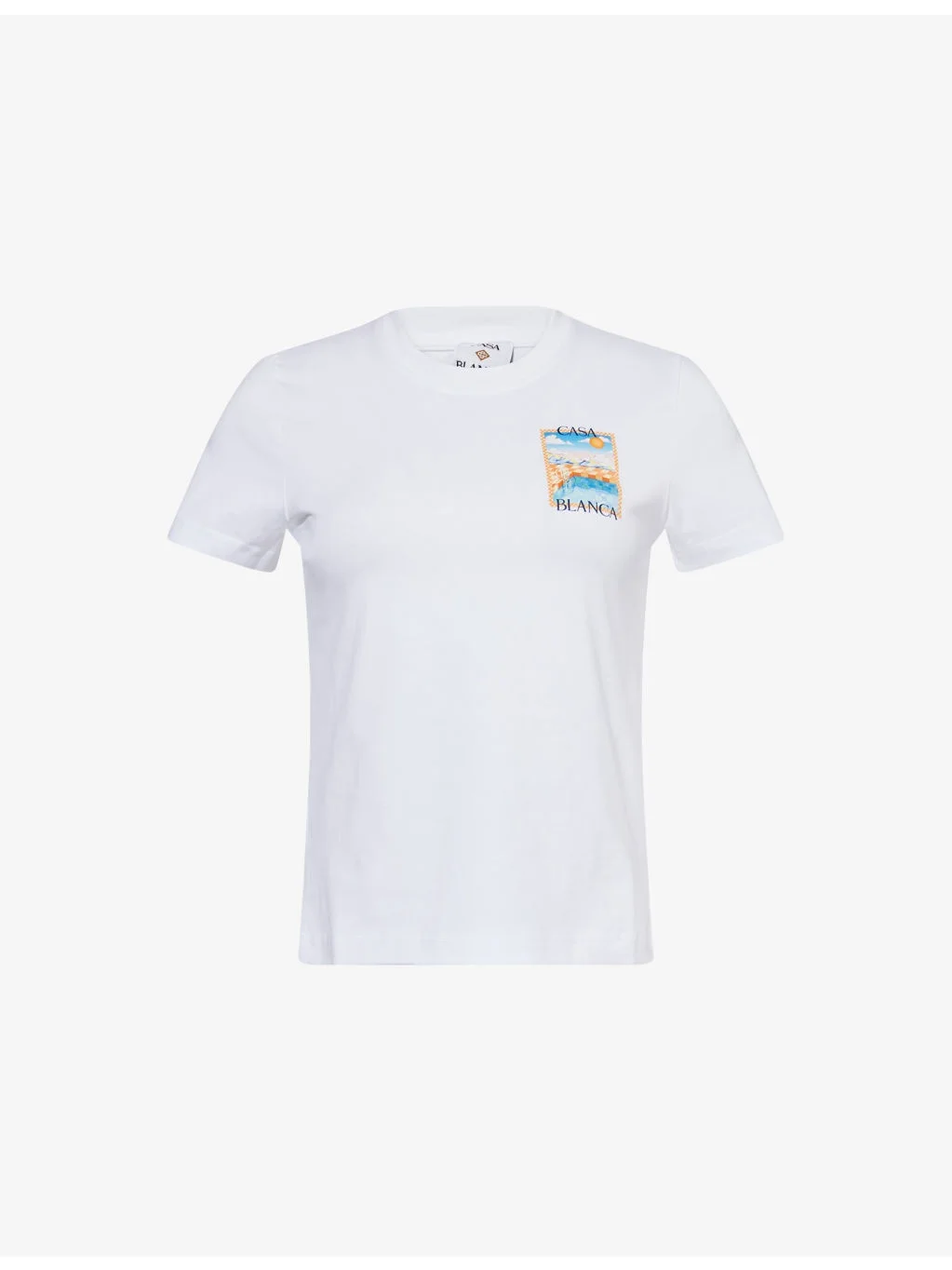 Surreal Pool Round-Neck Stretch-Cotton T-Shirt - 1