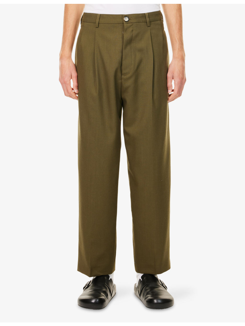 Pleated High-Waisted Wool Trousers - 3