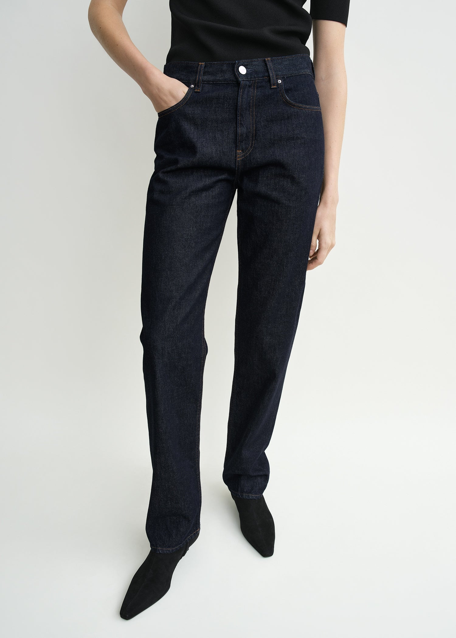 Low straight denim rinsed blue - 5