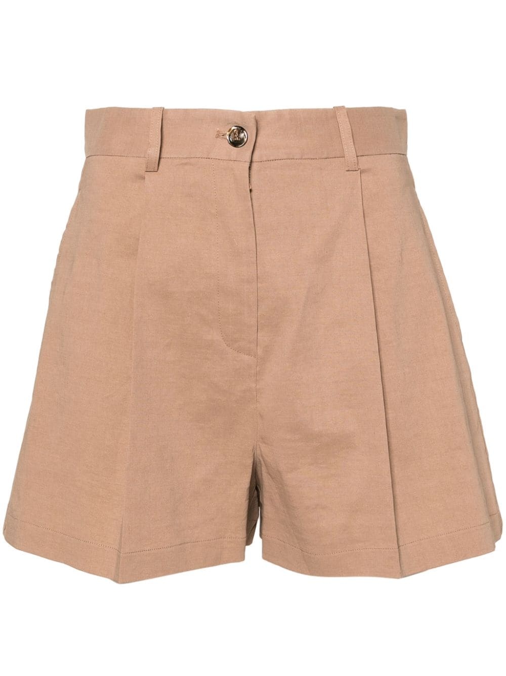 tailored linen-blend shorts - 1