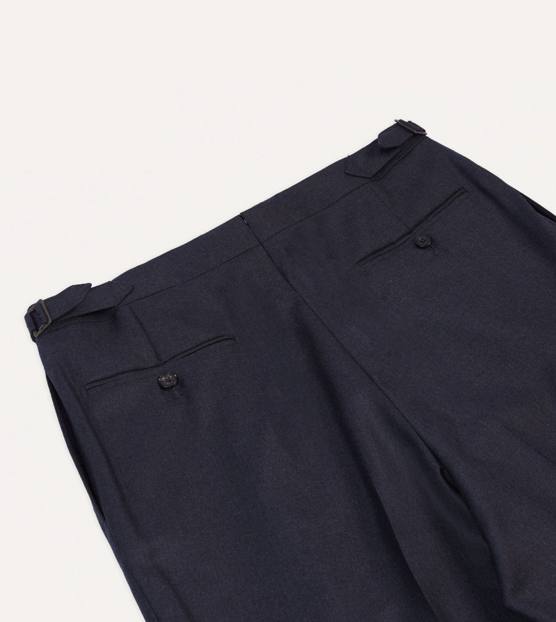 Grey Worsted Wool Single Pleat Trouser 5