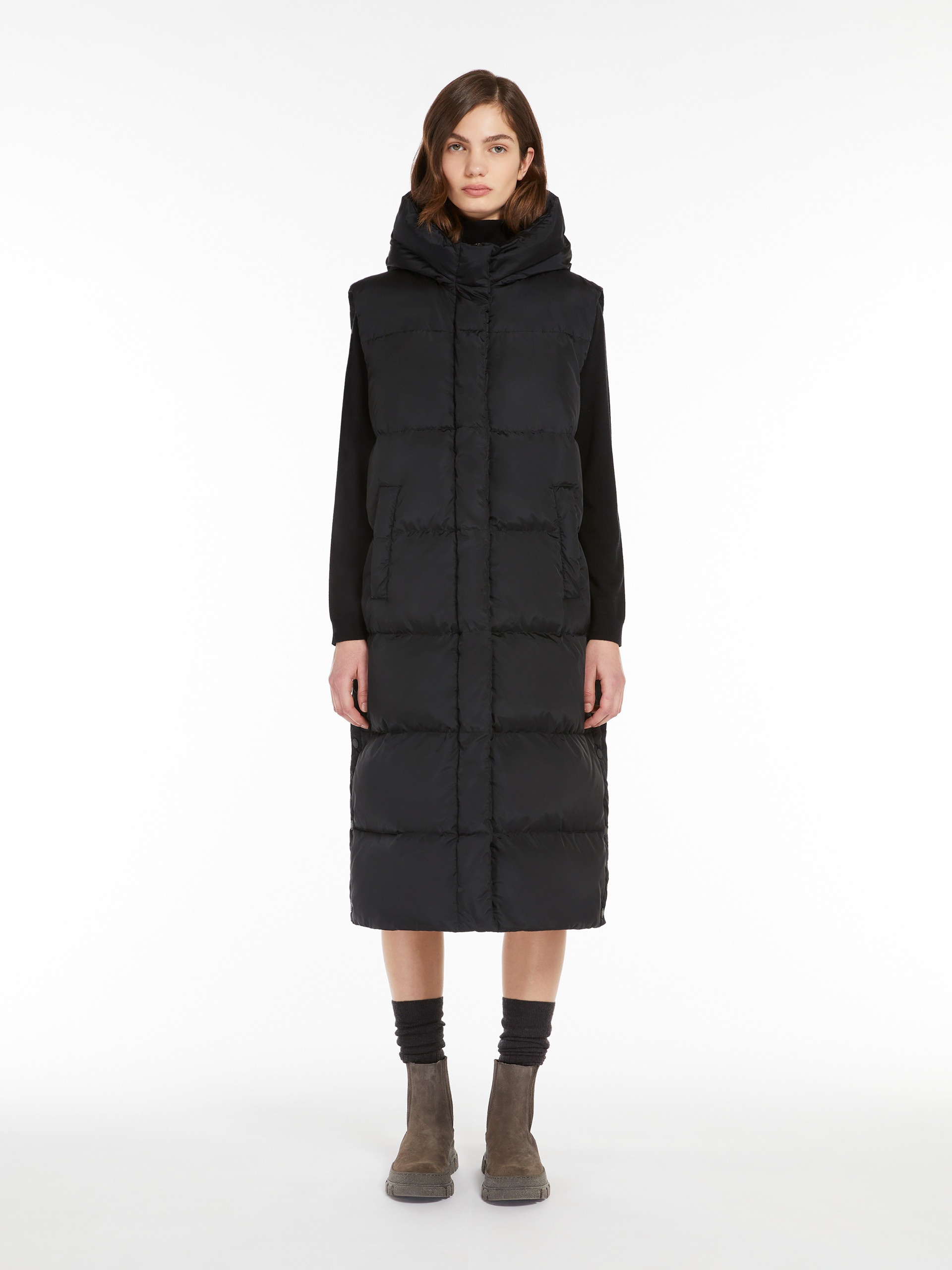 ZIMINO Long water-repellent taffeta gilet - 2