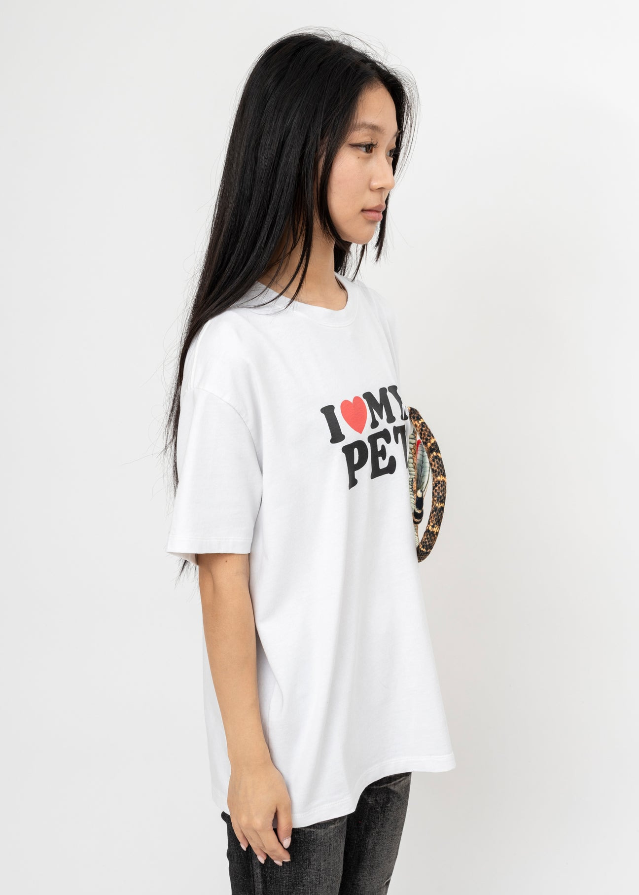 White DOUBLET I Love My Pet Oversized T-shirt - 2