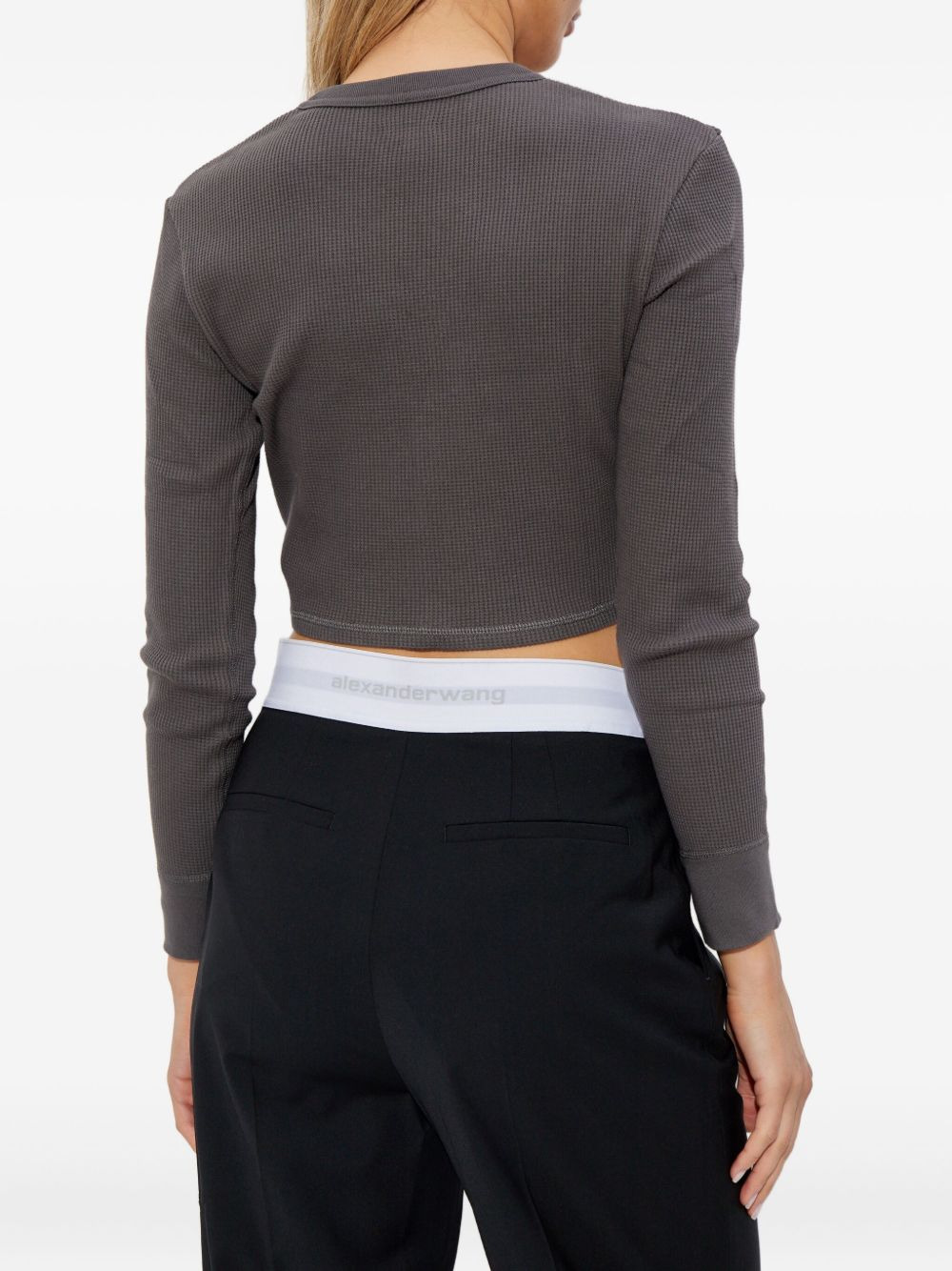 waffle-knit button top - 3