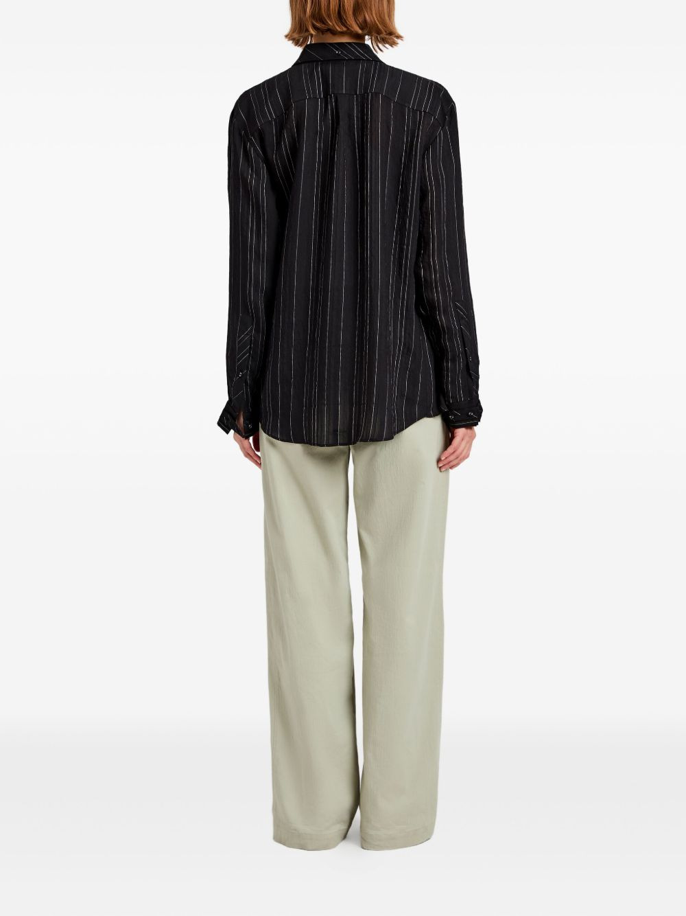 Raven stripe woven shirt - 4