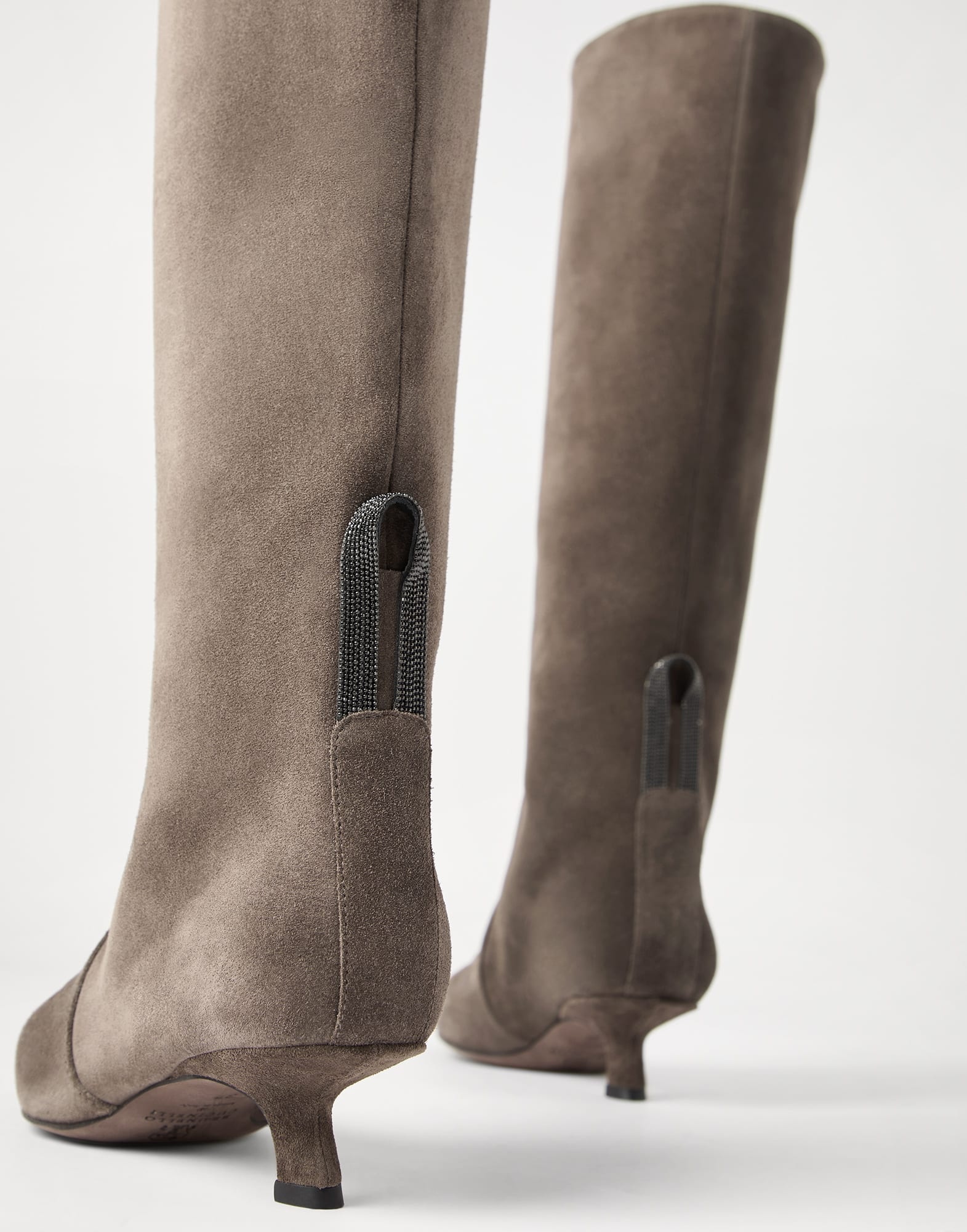 Suede city boots with shiny loop detail - 3