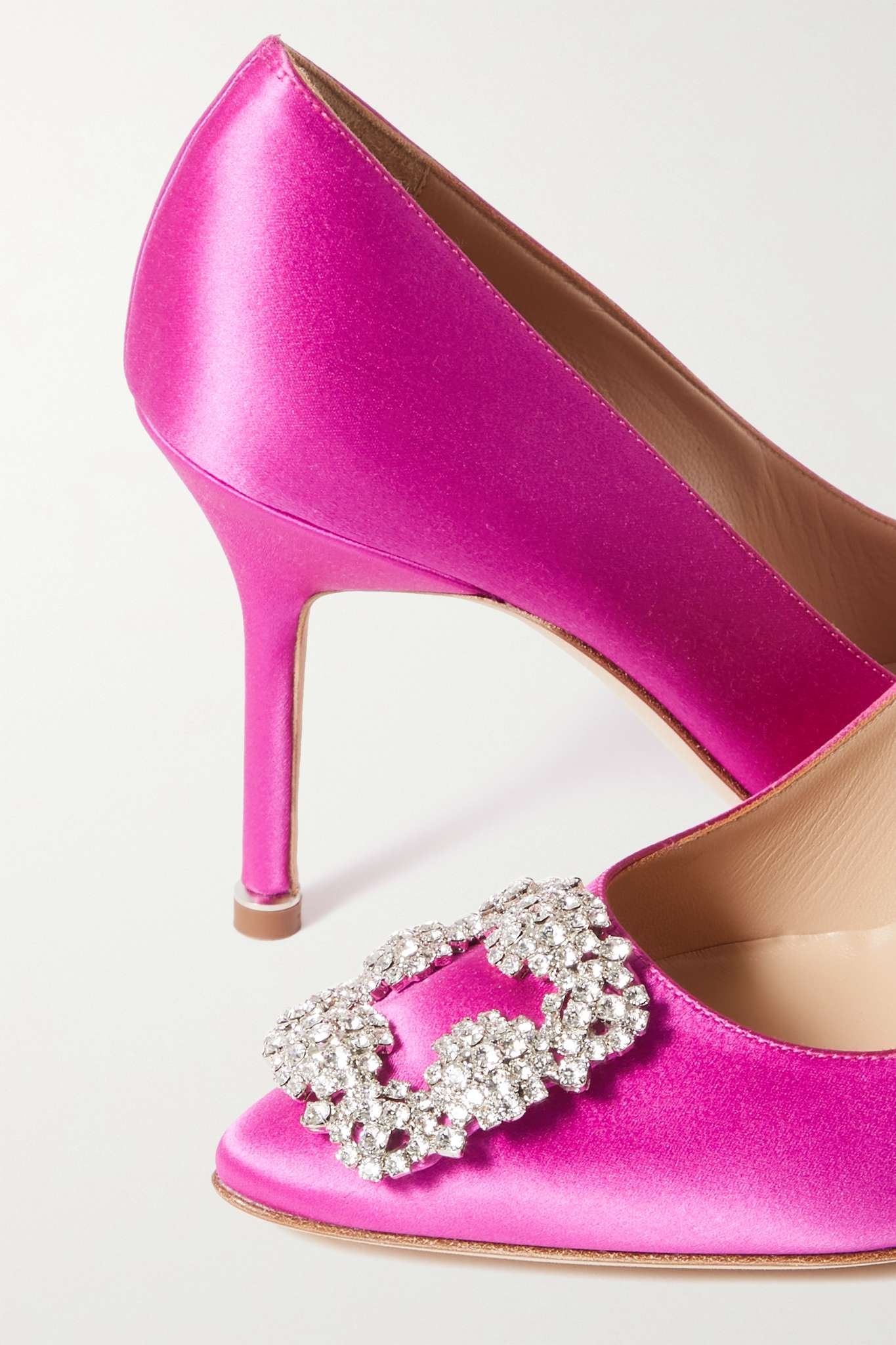 Hangisi 90 crystal-embellished satin pumps - 4