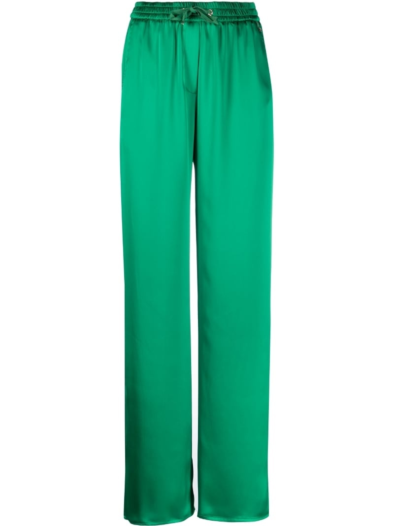 drawstring-waist straight-leg trousers - 1