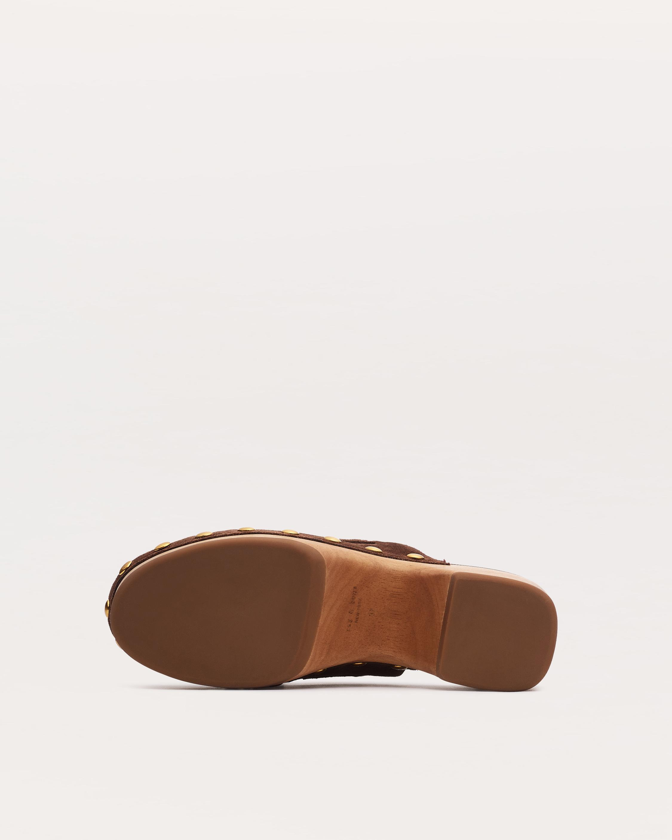 Maisie Italian Suede Studded Platform Clogs - 5