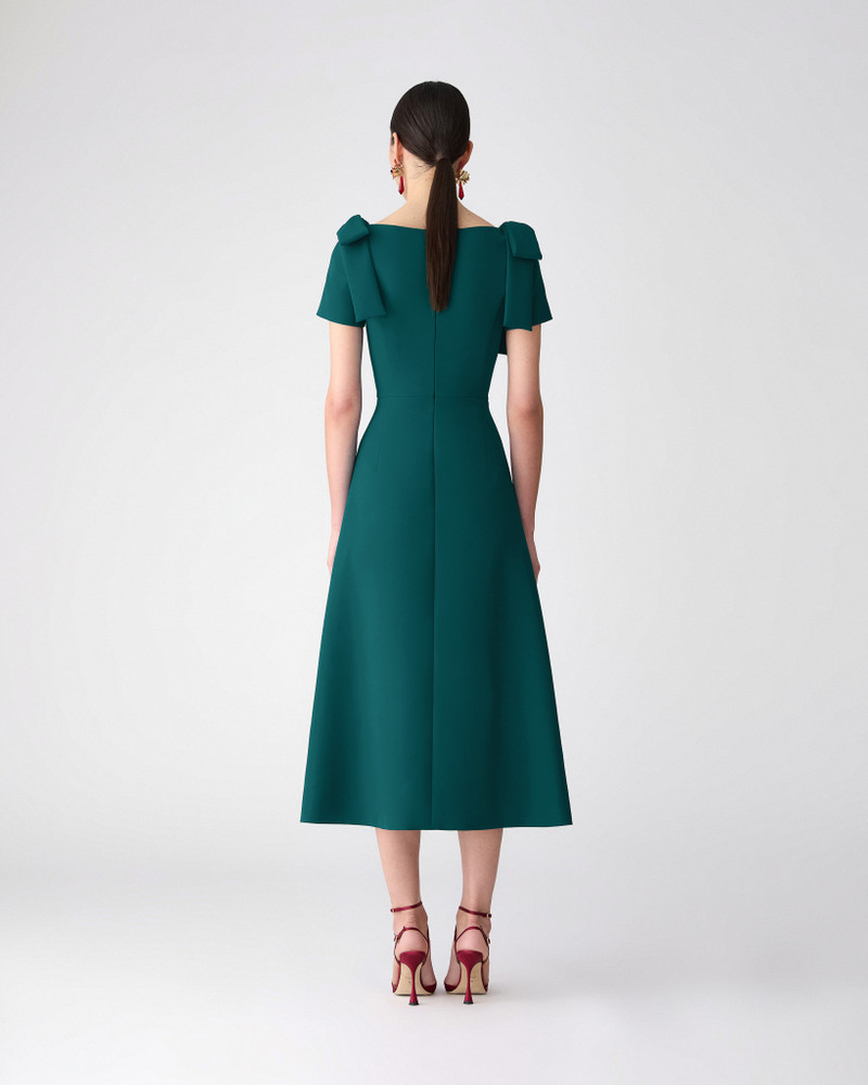 Bow-Shoulder Midi Dress 3