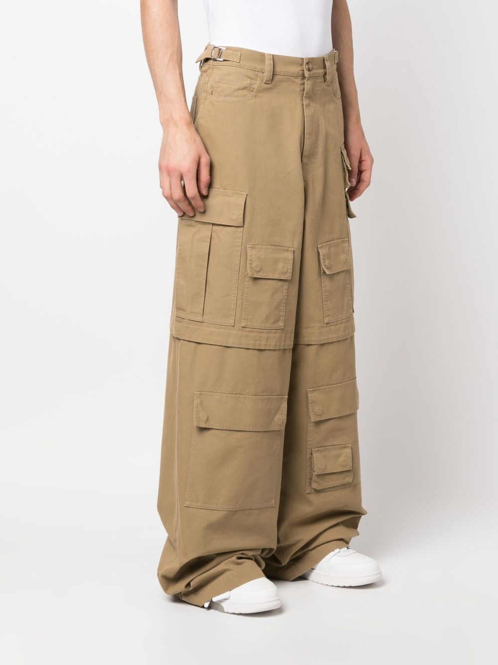 wide-leg cargo trousers - 4