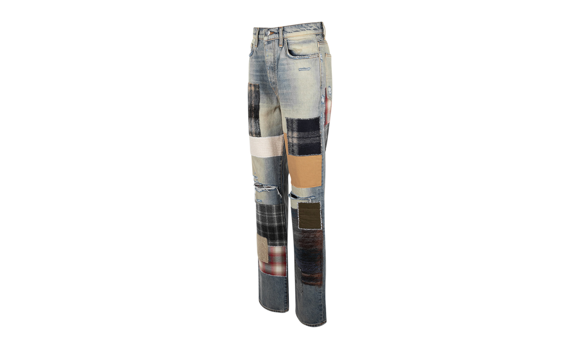Patchwork Loose Fit Jeans - 2