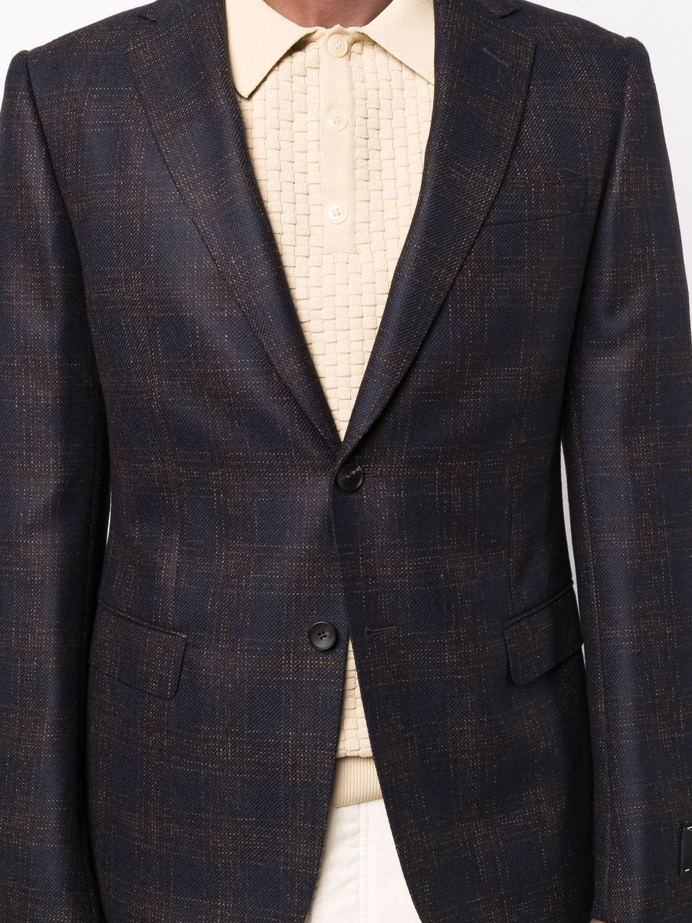 checked single-breasted blazer - 5