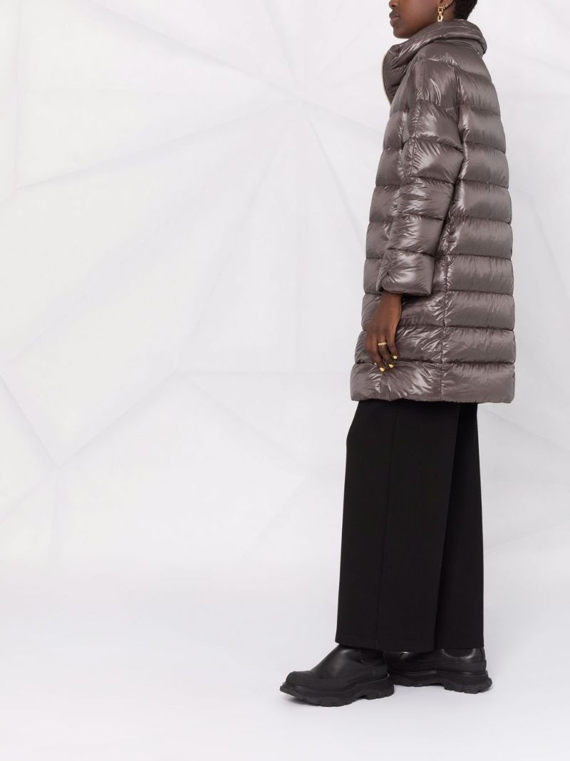 down-feather mid-length coat - 7
