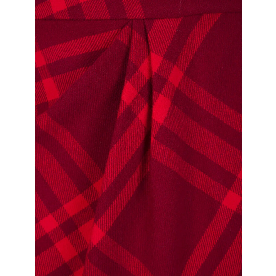 Burberry Check Pleated Wool Mini Skirt - 7