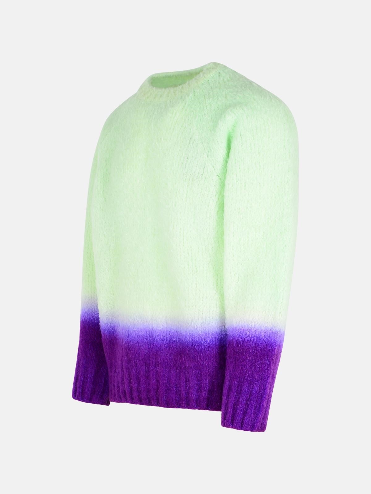 'GRADATION' GREEN ALPACA BLEND SWEATER - 2