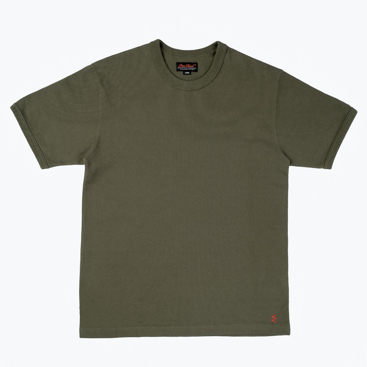 IHT-1600-OLV 11oz Cotton Knit Crew Neck T-Shirt - Olive - 1