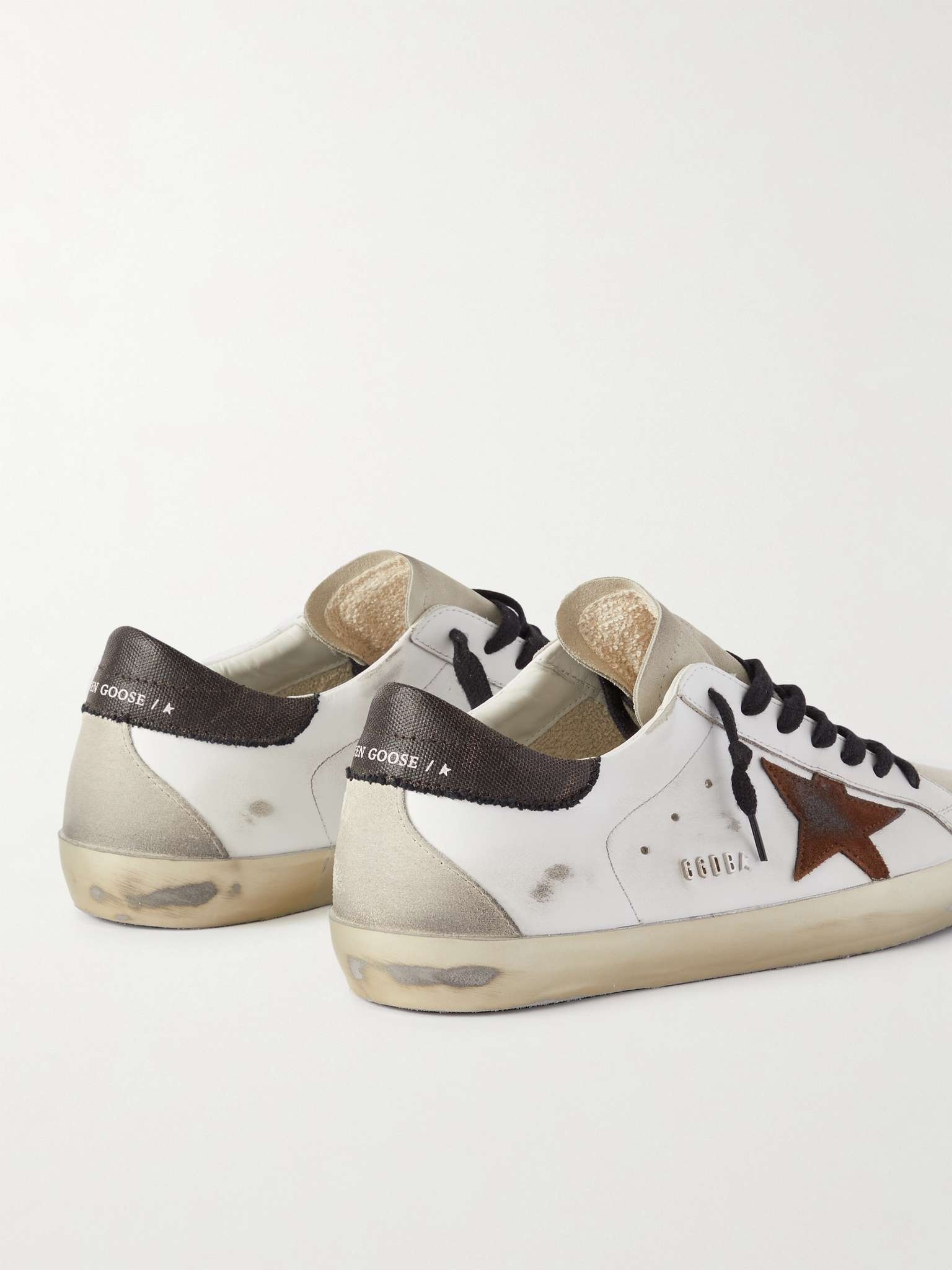 Superstar Distressed Leather and Suede Sneakers - 5