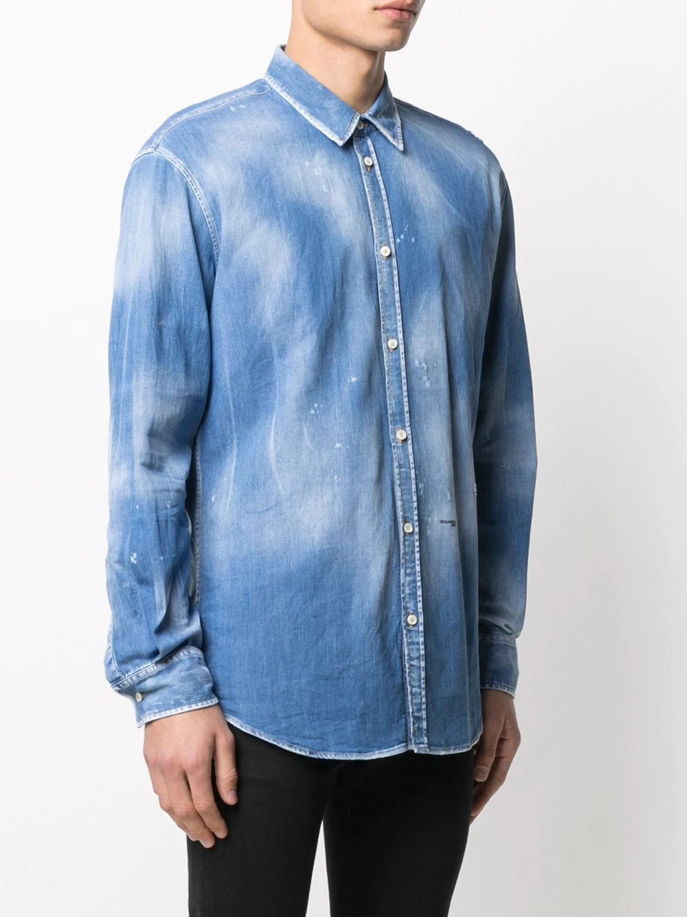 distressed-effect denim shirt - 3