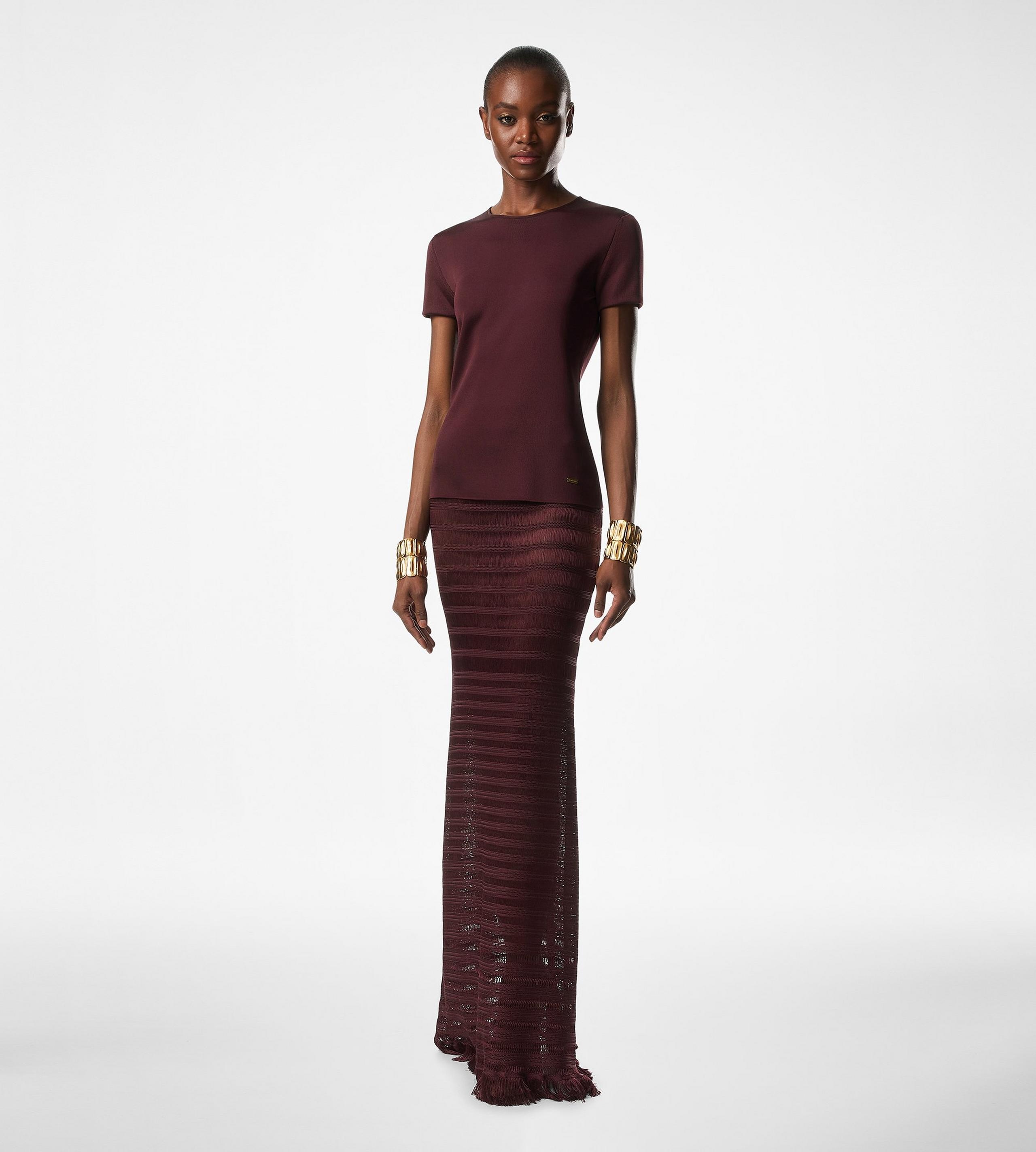 LADDER KNIT LONG SKIRT - 3