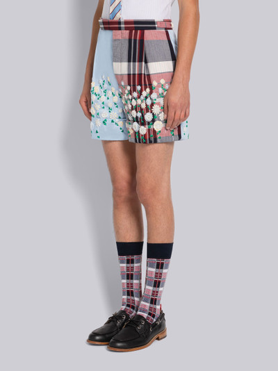 Thom Browne SEQUIN AND PEARL FLORAL SIDE TAB SINGLE PLEAT SHORT outlook
