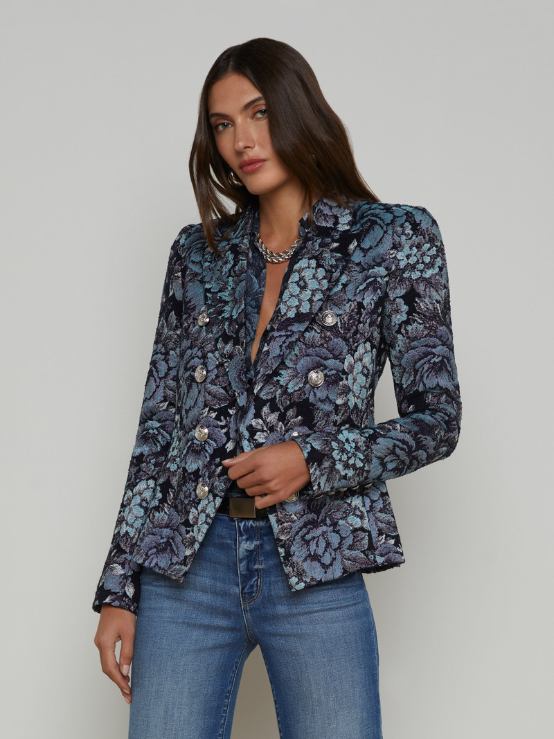 L'AGENCE Bethany Jacquard Blazer outlook